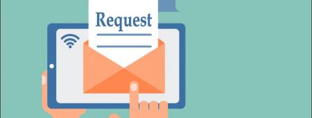 Envelope with "Request" letter
